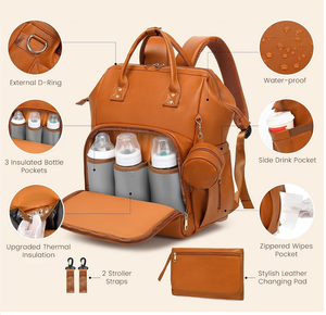 Mochila Pañalera Impermeable de 17L <span class=keywords><strong>para</strong></span> Exteriores, con Cierre de PU, Moderna, Casual, Personalizable, <span class=keywords><strong>para</strong></span> el Uso Diario del Bebé, RAYLON - Product Image 2