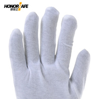 Guantes de control de calidad de algodón 100%, venta al por mayor de fábrica, guantes de trabajo antideslizantes baratos, guantes blancos para el trabajo