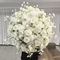 Grande boule de fleurs artificielles pour centre de table de mariage, rose en soie, hortensia, décoration de table, arrangement floral pour événements et fêtes
