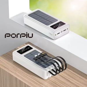 PORPIU Vente Chaude 30000mah <span class=keywords><strong>Portable</strong></span> Banque D'énergie <span class=keywords><strong>Solaire</strong></span> avec 2A <span class=keywords><strong>Chargeur</strong></span> Rapide 4 Câbles Interface D'entrée Micro USB - Product Image 3