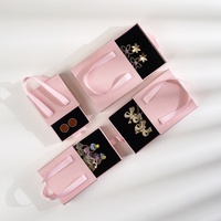 Carpeta de Embalaje de Joyería con Logotipo Personalizado Reciclable, con Forro de Esponja, Laminación Mate y Cinta para Collares, Anillos y Pulseras
