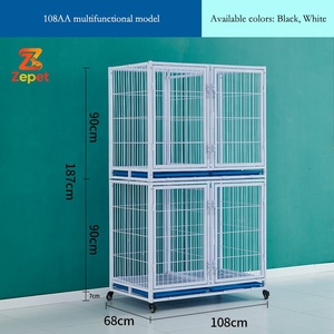 Nouvelle cage à animaux empilable en tube carré galvanisé à 3 couches pour pigeon, <span class=keywords><strong>poulet</strong></span>, chat, chien et oiseau - Product Image 4