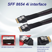 Câble SAS Slim haute vitesse 4.0 38 broches SFF-8654 4i 38 broches Host vers SFF-8654 Slim SAS 38 broches pour serveur et poste de travail