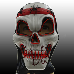 <span class=keywords><strong>Masque</strong></span> LED fil lumineux Red Death pour cosplay, crâne Burning Man pour Halloween - Product Image 2