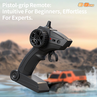 Voiture télécommandée amphibie 8 roues motrices 1/16 étanche avec lumières LED, tout-terrain, pour cascades, 9 canaux, chargeur inclus