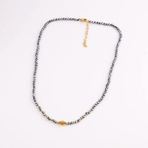 جديد تصميم أنيقة صغيرة حجر كريم أملس الفولاذ المقاوم للصدأ همسة اليد قلادة ضيقة بحليات ستار تشارم للنساء - Product Image 6