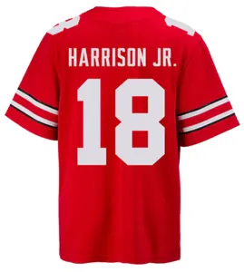 Поддерживающие сшитые на заказ мужские и женские детские американские футбольные майки для колледжа 18 Marvin Harrison Jr.