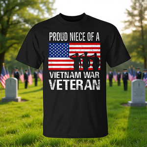 Camiseta para nieta orgullosa de un veterano de la Guerra de Vietnam, diseño a juego con el tío, para la promoción del Día de los Veteranos - Product Image 3
