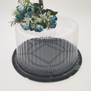 Packaging Plastic Box Wholesale 8''10''12''14'' Clear PET Plastic Round Cake Packaging Tray Box