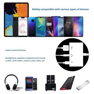 محول USB-C 3 في 1 بالجملة مع منفذ USB 3.0 ومقبس صوت AUX وشحن سريع للهواتف الأندرويد للطلبات بالجملة - Product Image 6