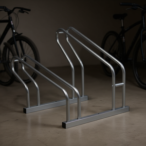 Soporte independiente para bicicletas para 2 bicicletas, acero galvanizado con recubrimiento en polvo plateado D0100H5G0NP - Product Image 2