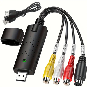Dispositif de capture vidéo analogique 1080P avec entrées S-<span class=keywords><strong>Video</strong></span> et Composite pour la préservation et l'archivage vidéo, convertisseur RCA vers USB - Product Image 1