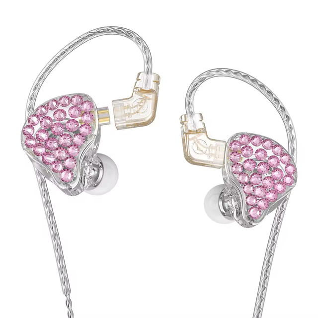 Fashion Design Wired Earphone Diamond Style for Girls HD Mic Comfort Wear In-Ear Wired Headphone