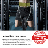 Ceinture de musculation MKAS robuste avec chaîne pour la calisthénie, la musculation et l'entraînement de force, logo personnalisé