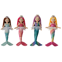 Poupée Sirène Peluche Douce en Série Fantaisie, 45 cm, Menthe, Corps Pailleté, Mignonne Princesse pour Filles, Vente Chaude