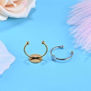 Elegantes anillos minimalistas abiertos, joyería geométrica versátil <span class=keywords><strong>de</strong></span> acero inoxidable, chapado en oro <span class=keywords><strong>de</strong></span> 18 quilates, regalo <span class=keywords><strong>de</strong></span> compromiso <span class=keywords><strong>de</strong></span> boda a la moda - Product Image 3