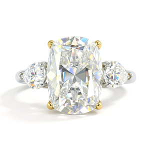 Bague de fiançailles de luxe Provence Jewelry en argent sterling plaqué rhodium avec pierre de moissanite taille poire couleur DEF, cadeau pour femme - Product Image 1