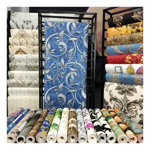 Classic hot selling cheap floral 3d wallpaper, import wallpaper pvc decoration wall paper roll