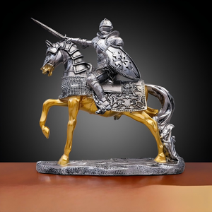 Estatua de Caballo Caballero, Pieza de Arte Coleccionable Retro Vintage, Adorno de Resina para Mesa, Oficina, Escritorio, Gabinete, Entrada, Decoración del Hogar - Product Image 2