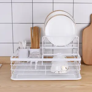 Custom Wholesale Kitchen Dish Holder Stand Metal Dish Rack On Sink For Tableware Set