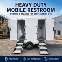 Toilettes mobiles compactes à double réservoir autonome avec chasse d'eau à pédale pour événements extérieurs et mariages