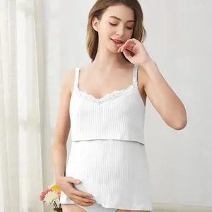 Nuevo estilo, gran oferta, encaje transpirable, chaleco <span class=keywords><strong>de</strong></span> lactancia para mujeres, camisetas sin mangas <span class=keywords><strong>de</strong></span> maternidad para mujeres embarazadas - Product Image 3