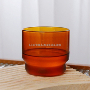 Verres empilables colorés en gros – Tasses à boire en <span class=keywords><strong>verre</strong></span> borosilicate de haute qualité, verres à café, coupes à vin, verres à jus - Product Image 6