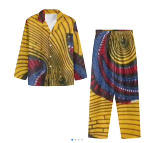 Custom Pattern <strong>Men's</strong> <strong>Tall</strong> Size Woven Plain Weave 2-Piece <strong>Pajama</strong> Set, Pockets, Button Closure Low MOQ Fashion <strong>Mens</strong> Sleepwear Set - Product Image 1