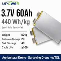 Sel Baterai Lithium-ion Pouch Semi-solid State High Energy ULi 3.7V 60Ah 440Wh/kg 4C Peak Discharge untuk UAV EV EVTOL