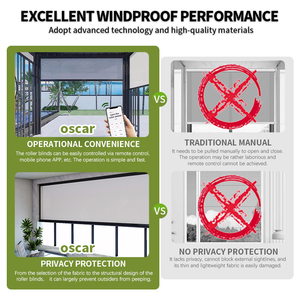Persianas <span class=keywords><strong>enrollables</strong></span> 100% opacas, resistentes al viento, con cremallera, para exteriores, para hoteles, patios, balcones, a un precio asequible. - Product Image 2