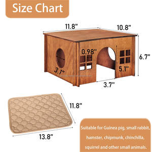 Giocattoli di criceto in legno del produttore su misura cabina forestale criceto case a dormire con finestre - Product Image 6