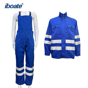 Conjunto de Ropa de Trabajo de Seguridad Reflectante Azul Personalizable con Chaqueta y Peto <span class=keywords><strong>para</strong></span> Mecánicos y Trabajadores Industriales - Product Image 1