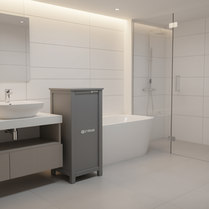 Meuble de rangement pour toilettes Ulg.Stielenuo en bois, étagère de salle de bain autoportante à un seul niveau, gain de place, design minimaliste - Product Image 2