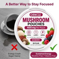 Complément Énergétique Portable OEM aux Champignons 400mg pour la Concentration, la Concentration en Énergie et le Soutien Énergétique Quotidien lors de l'Étude et du Travail