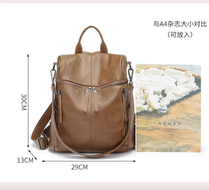 Andong High Quality Leather <b>Backpack</b> for <b>Women</b> Soft <b>Backpacks</b> Elegant Ladies Shoulder <b>Large</b> Capacity <b>Large</b> Capacity Sling Bags - Product Image 2