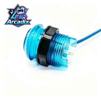 Bouton-poussoir en plastique éclairé 28 mm 250 V 16 A pour panneau de commande d'arcade DIY (version anglaise)