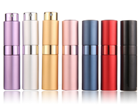 Atomiseur de parfum de voyage rechargeable en aluminium à mécanisme rotatif, brume fine, 10ml 8ml, vide, rechargeable, pour marque privée, vente en gros