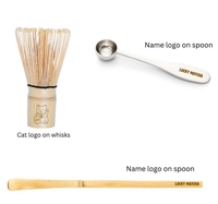 Logo personnalisé Pinceau à Thé Service à Thé Cérémonie Japonaise Bambou Chasen Poudre de Thé Cuillère en Étain 100 Griffes Matcha Fouet Ensemble
