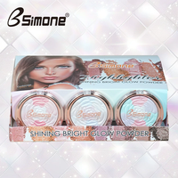BSIMONE Palette de surligneur nacré scintillant multi-couleurs et multi-usages, non poudré, éclaircissant, pour le maquillage transfrontalier