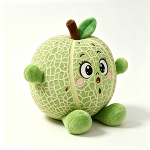 Peluche de Melón Personalizado, Adorable Peluche de Fruta Redonda Verde Suave con Diseño de Red, Peluche de Melón Esponjoso - Product Image 3