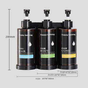 Tre distributori di sapone a mano a muro in plastica <span class=keywords><strong>porta</strong></span> bottiglie per <span class=keywords><strong>doccia</strong></span> - Product Image 2