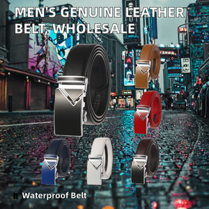 Cinturón de Cuero Vacuno Genuino para Hombre de Alta Calidad con Hebilla Automática de Aleación, Impermeable, Precio de Fábrica al por Mayor LY88362-1 - Product Image 4