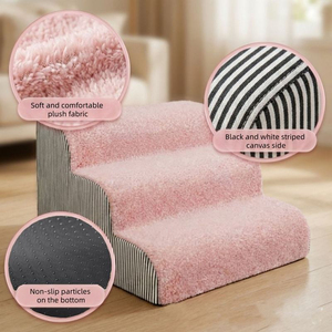 <span class=keywords><strong>Escaleras</strong></span> <span class=keywords><strong>para</strong></span> <span class=keywords><strong>Perros</strong></span> de 2/3/4 Peldaños, Espuma de Alta Densidad, Funda Desmontable Rosa, Rampa <span class=keywords><strong>para</strong></span> <span class=keywords><strong>Perros</strong></span> y Cachorros <span class=keywords><strong>para</strong></span> Sofá y Cama - Product Image 2