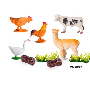 Widely superior attractive price new type small fun plastic toys farm animals plastic toys for kids alpaca rabbit hen