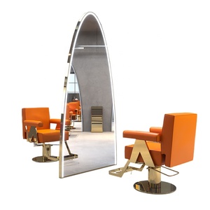 Estación de salón Juego de espejos de doble cara Muebles <span class=keywords><strong>Espejo</strong></span> dorado <span class=keywords><strong>con</strong></span> <span class=keywords><strong>luz</strong></span> Peluquería salón de belleza MESA DE <span class=keywords><strong>ESPEJO</strong></span> - Product Image 5