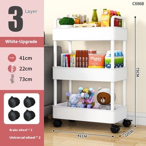 Nhiều lớp Bánh xe đẩy lưu trữ Giá nhựa di động Snack lưu trữ tủ cán giỏ hàng với xử lý cho ký túc xá nhà bếp - Product Image 6