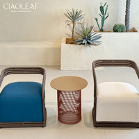 Chaise d'extérieur moderne avec coussin épais, fauteuil de jardin pour patio, balcon et hôtel