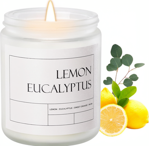 Bougie parfumée à l'eucalyptus citronné, cadeau pour la fête des mères, bougie aromathérapeutique en pot pour femmes, 7 oz, bougie ronde en cire de soja longue durée - Product Image 1