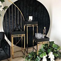Support à gâteau de mariage avec cadre géométrique en métal, décoration de table de desserts, centres de table de mariage, décoration de mariage
