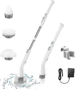 Electric Cordless Spin Scrubber Brush Carton Cleaning Brushes Household Cleaning Hand 1 Set Cleaning Tool Provide Grey, Green